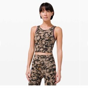Lululemon Power Pivot Tank Everlux, Dispersed Light Raw Linen Multi, 4